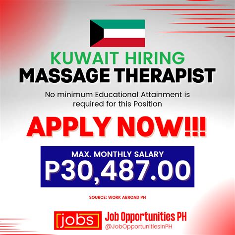 Hiring License Massage Therapist , Jobs in Abroad Jobs in .